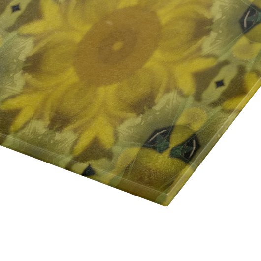 Planche À Découper Fleur soleil éclate dorée (Coin)