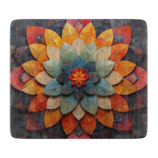 Planche À Découper Fleur texturée Mandala Art (Devant)
