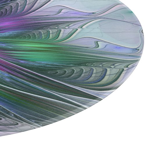 Planche À Découper Fleur vert violet Art Abstrait moderne Fractal (Coin)