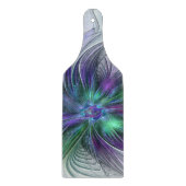 Planche À Découper Fleur vert violet Art Abstrait moderne Fractal (Devant)