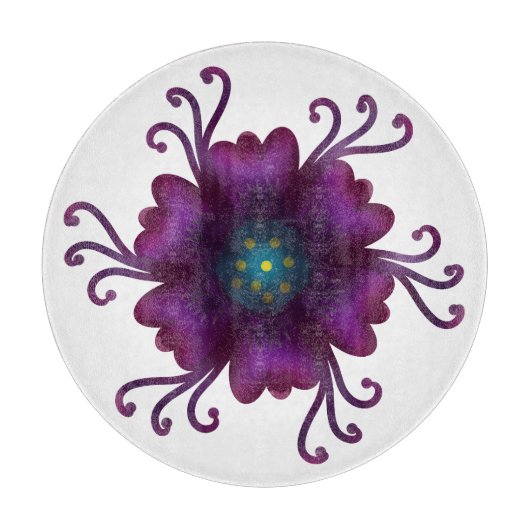 Planche À Découper Fleur violette gothique Fleur botanique sombre (Devant)
