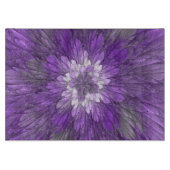 Planche À Découper Fleur Violette Psychedélique Art Fractal Abstrait (Devant)