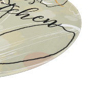 Planche À Découper Fleurs Abstraites Ajouter un nom 12" Verre (Coin)