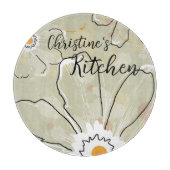 Planche À Découper Fleurs Abstraites Ajouter un nom 12" Verre (Devant)