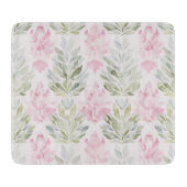 Planche À Découper Fleurs Abstraites Florales Vert Rose (Devant)