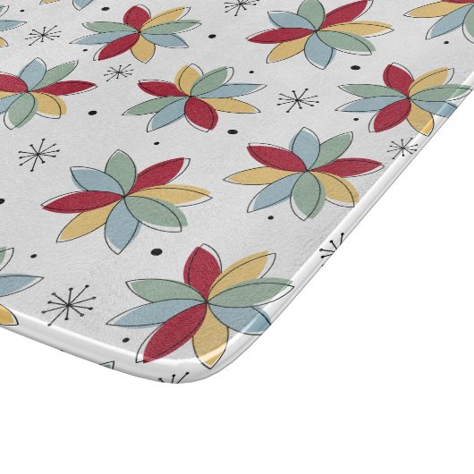 Planche À Découper Fleurs Abstraites funky du milieu du siècle modern (Coin)