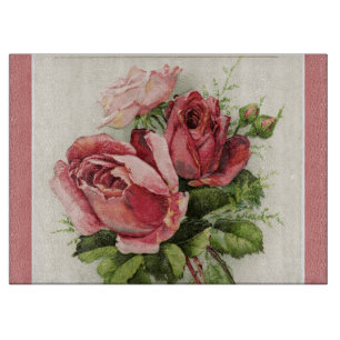 Planche À Découper Fleurs Antiquités Roses Art Vintage