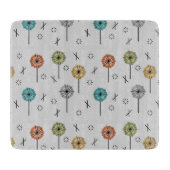 Planche À Découper Fleurs atomiques rétro multicolores (Devant)