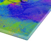 Planche À Découper FLEURS BLANCHES bleu vert rose jaune (Coin)