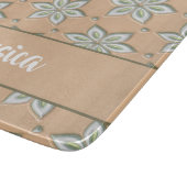 Planche À Découper Fleurs blanches gravées sur bronze (Coin)