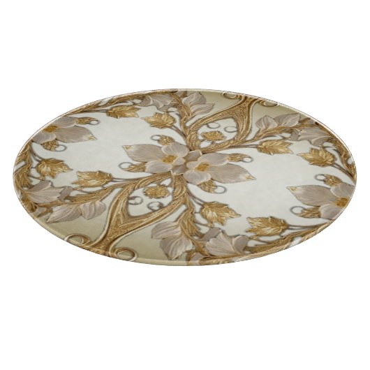 Planche À Découper Fleurs blanches Planche Décorative Or (Coin)