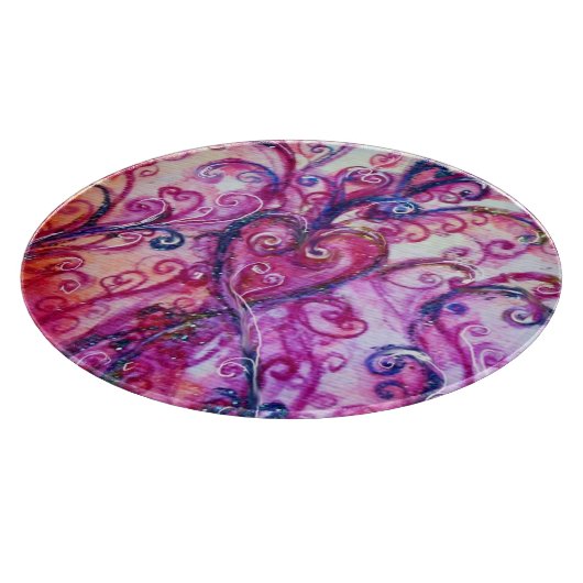 Planche À Découper FLEURS BLANCHES rouge vif rose blanc (Coin)