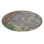 Planche À Découper Fleurs blanches sur Arrière - plan de papier journ (Coin)