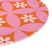 Planche À Découper Fleurs blanches sur Motif des cercles roses du mil (Coin)