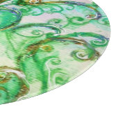 Planche À Découper FLEURS BLANCHES vert vif jaune blanc (Coin)