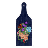 Planche À Découper Fleurs bleues chinoises de la marine Dragon (Devant)