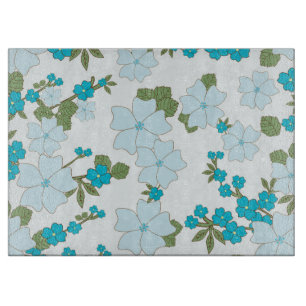 Planche À Découper Fleurs Bleues, Motif Floral, Motif De Fleurs
