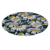 Planche À Découper Fleurs chamomiles : Aquarelle bleu foncé. (Coin)