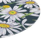 Planche À Découper Fleurs chamomiles : Aquarelle bleu foncé. (Coin)