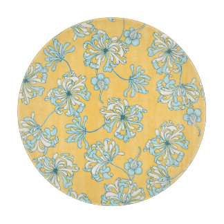 Planche À Découper Fleurs Chrysanthèmes vintages, Motif Oriental.