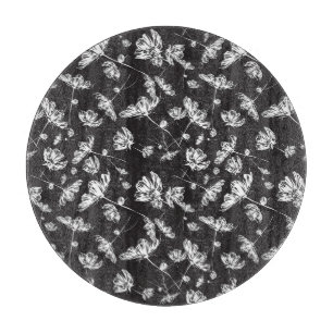 Planche À Découper Fleurs cosmos blanches : motif isolé.