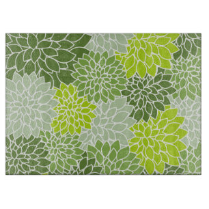 Planche À Découper Fleurs Dahlia, Motif De Fleurs, Dahlia Verte