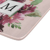 Planche À Découper Fleurs d'aquarelle modernes Monogrammes (Coin)