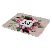 Planche À Découper Fleurs d'aquarelle modernes Monogrammes (Coin)