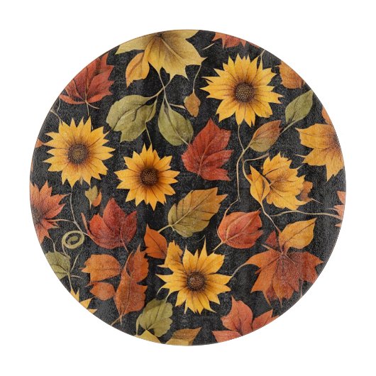 Planche À Découper Fleurs d'automne automne automne fleurs florales L (Devant)