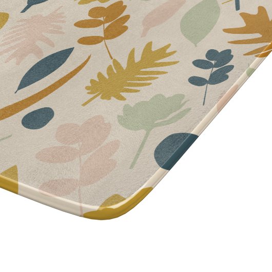 Planche À Découper Fleurs d'automne botaniques et Motif Feuille (Coin)