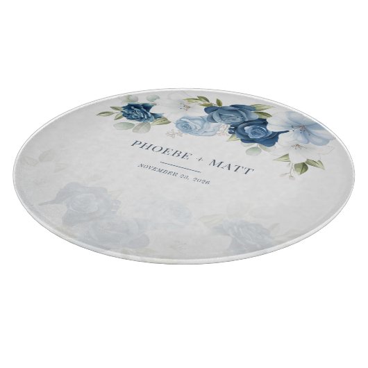 Planche À Découper Fleurs de Bleu Poussiéreux Eucalyptus Succulent (Coin)