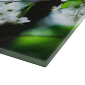 Planche À Découper Fleurs de cerisier blanches feuilles vertes (Coin)