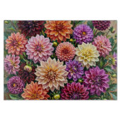Planche À Découper Fleurs de dahlia colorées (Devant)