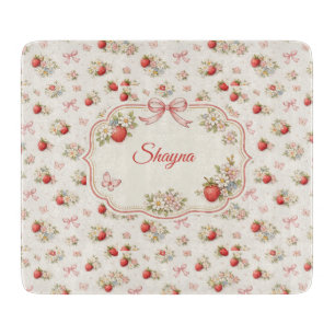 Planche À Découper Fleurs de fraise vintage sans couture cottagecore