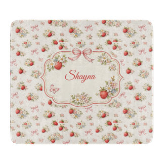 Planche À Découper Fleurs de fraise vintage sans couture cottagecore