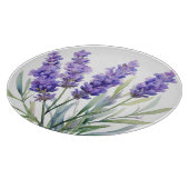 Planche À Découper Fleurs de lavande à l'aquarelle (Coin)