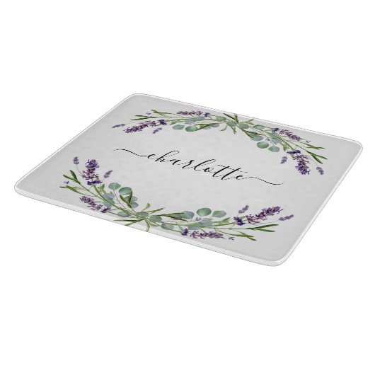 Planche À Découper Fleurs de lavande eucalyptus nom de la végétation (Coin)