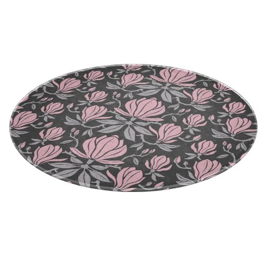 Planche À Découper Fleurs de Magnolia, motif sans couture dessinée à (Coin)