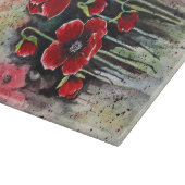 Planche À Découper Fleurs De Pavot Rouge En Aquarelle (Coin)