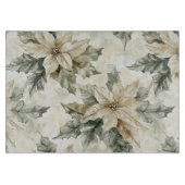 Planche À Découper Fleurs de Poinsettia crème (Devant)