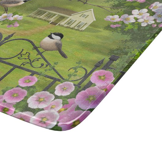 Planche À Découper Fleurs de poulet Ferme victorienne (Coin)