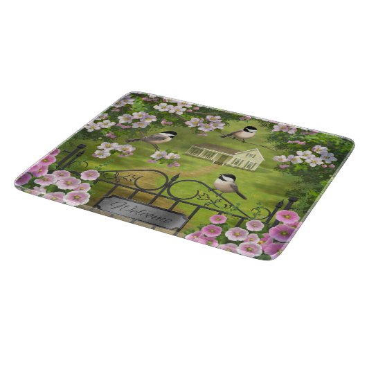 Planche À Découper Fleurs de poulet Ferme victorienne (Coin)