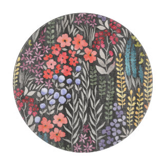 Planche À Découper Fleurs de prairie : Aquarelle Florale sans joint