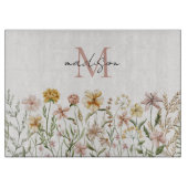 Planche À Découper Fleurs de Prairie de Fleuriste Aquarelle Monogramm (Devant)
