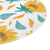 Planche À Découper Fleurs de soleil d'aquarelle : Impression botaniqu (Coin)