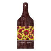 Planche À Découper Fleurs de soleil d'automne rustiques sur Mariage d (Devant)