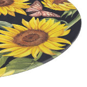 Planche À Découper Fleurs de soleil, papillons, aquarelle noir (Coin)