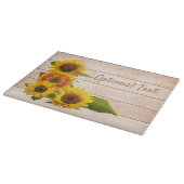 Planche À Découper Fleurs de soleil rustiques sur bois (Coin)