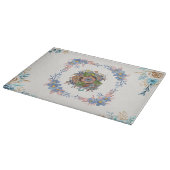 Planche À Découper Fleurs de Teal Doux – Art Botanique Pastel (Coin)
