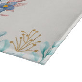 Planche À Découper Fleurs de Teal Doux – Art Botanique Pastel (Coin)
